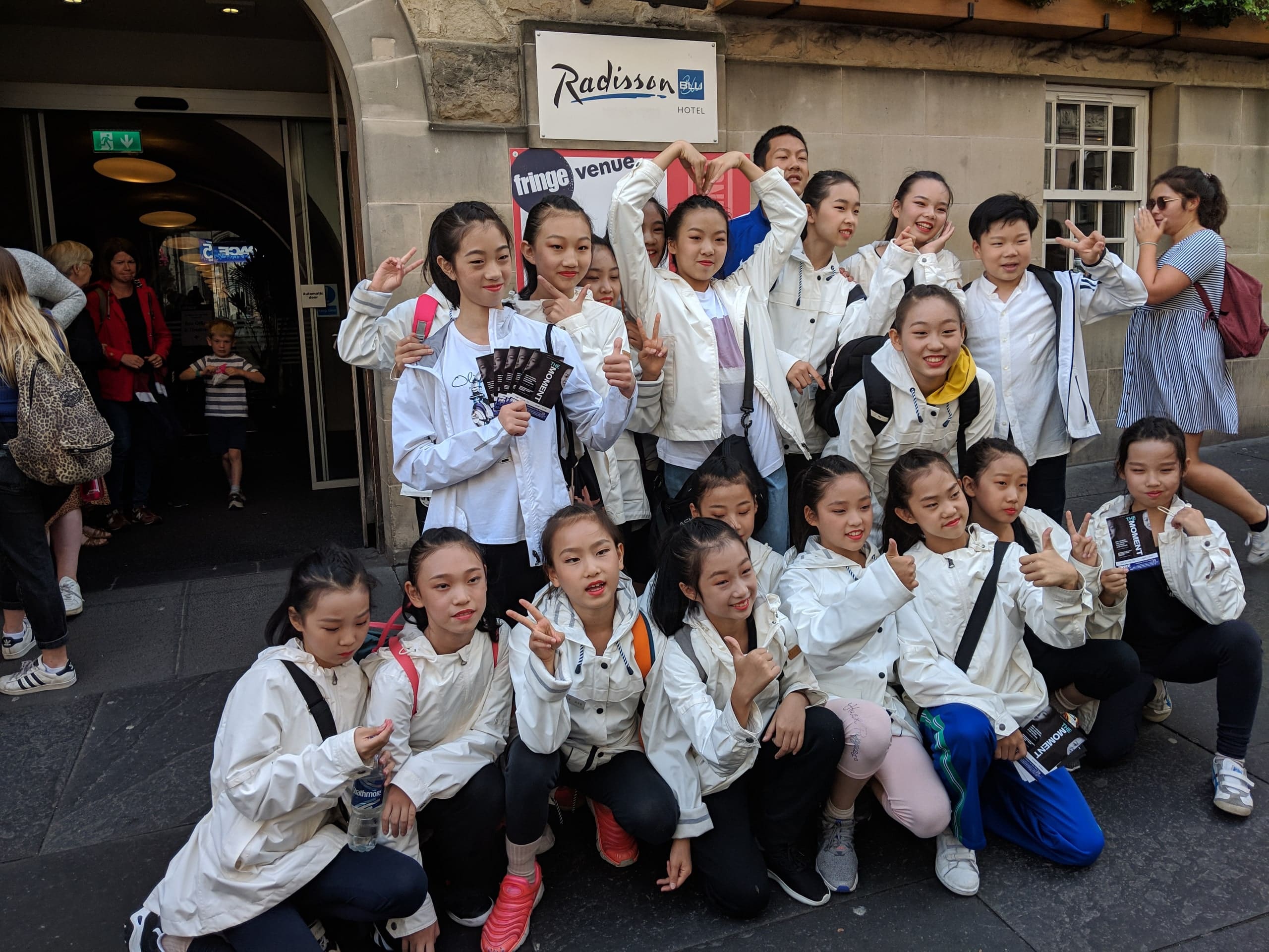 The Here Dance group posing together outside Fringe Venue 39