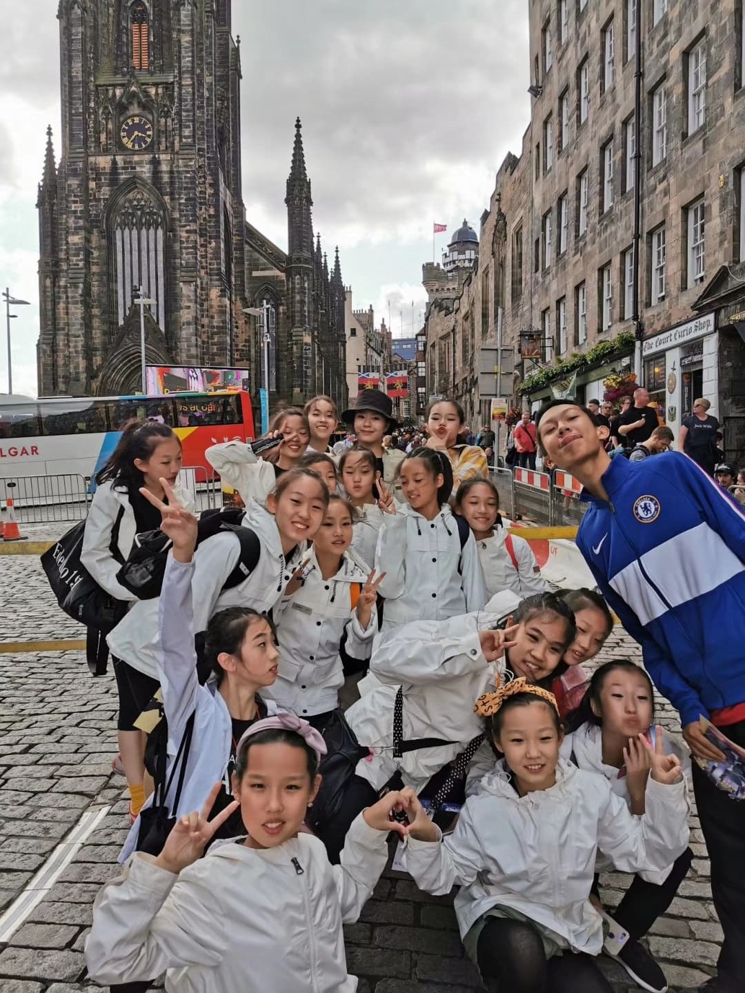 The Here Dance group together on the Royal Mile, Edinburgh